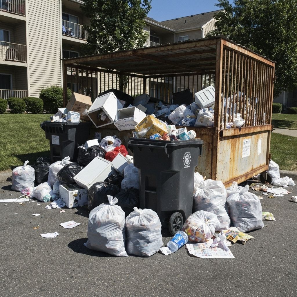Before Sterling Valet service - messy dumpster area